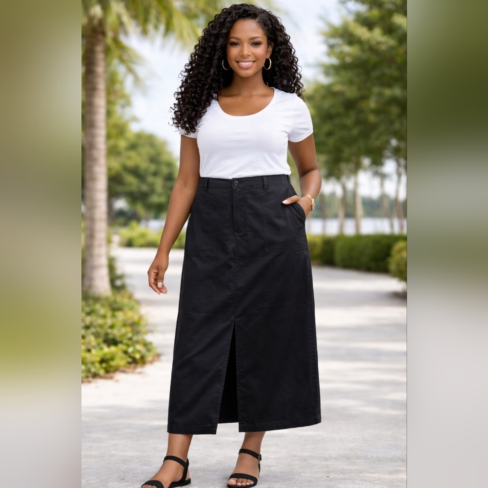 A New Day Women’s Utility Midi Skirt – XXL – NWT – Front Slit - Picture 10 of 13